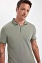 Slim Fit Slim Cut Polo Neck Short-Sleeve Cotton T-Shirt D0033AXNS - 5