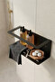 Bathroom Kitchen Black Metal Wall Mounted Shelf Adhesive Water-Resistant Shelves Modern Wall Organizer 010 - 2