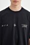Oversize Fit Crew Neck Back Printed Short Sleeve T-shirt C7161AX24SM - 3