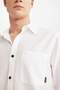 100% Cotton Regular Fit Pocket Long Sleeve White Shirt B5587Ax24Sp - 5