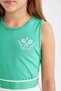 Crew Neck Printed Athlete Girls' T-Shirt C4721A824Sm - 8