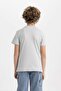 Boy's Crew Neck Printed Short Sleeve T-Shirt C6882A824Sm - 6