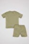 Baby Boy 2 Piece Set Crew Neck Printed Short Sleeve T-Shirt Shorts C1002A524Sm - 5