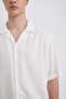 Regular Fit Apaş Collar Viscose Basic Plain Short Sleeve Shirt C4735Ax24Sm - 6