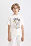 Crew Neck Printed Short Sleeve T-Shirt Boys D0439A824Hs