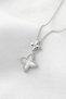 Yonca Model White Detailed Silver Color Zircon Stone Stainless Steel Women's Necklace