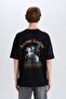 Oversize Wide Fit Crew Neck Back Print Short Sleeve T-Shirt C3631Ax24Sp - 7