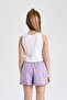 Crew Neck Printed Athlete Girls' T-Shirt C2213A824Hs - 7