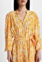 Marocain Long Sleeve Midi Dress with Peep Collar Floral Pattern C3386Ax24Sm - 7