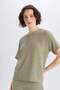 Relax Fit Crew Neck Wrap Short Sleeve T-Shirt C3843Ax24Sp - 3