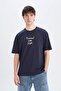 100% Cotton Van Gogh Oversize Wide Fit Crew Neck Back Printed Short Sleeve T-Shirt C3629Ax24Sp - 5