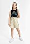 Crew Neck Printed Athlete Girls' T-Shirt C2213A824Hs - 2