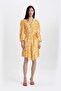 Marocain Long Sleeve Midi Dress with Peep Collar Floral Pattern C3386Ax24Sm - 4