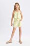 Checkered Paperbag Shorts for Girls C2313A824Sm - 4