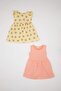 Patterned Sleeveless 2-Piece Dress for Baby Girl C0071A524Sm