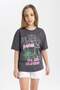 Relax Fit Crew Neck Printed Short Sleeve T-Shirt Girl Child B5125A824Hs - 3