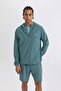 Fit Standard Fit Hooded Woven Zipper Cardigan B5145Ax24Sp