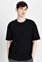 Relax Fit Crew Neck Short Sleeve Black T-Shirt C3701Ax24Sp