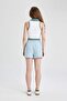 High Waist Mini Jean Shorts Skirt B8292AX24SM - 6