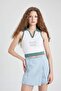 High Waist Mini Jean Shorts Skirt B8292AX24SM - 3