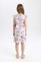 Girl's Half Sleeve Floral Dress C2962A824SM - 5