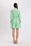 Shirt Collar Pattern Long Sleeve Poplin Mini Dress Z7469Az24Sp - 6