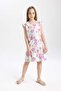 Girl's Half Sleeve Floral Dress C2962A824SM - 2
