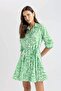 Shirt Collar Pattern Long Sleeve Poplin Mini Dress Z7469Az24Sp - 3