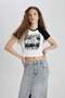 Ramones Fitted Crew Neck Ribbed Camisole Short Sleeve T-Shirt C4439Ax24Sm - 4