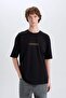 Oversize Wide Fit Crew Neck Back Print Short Sleeve T-Shirt C3631Ax24Sp - 3