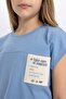 Boxy Fit Crew Neck Printed Short Sleeve T-Shirt Girls C4507A824Sm - 5