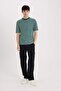 Boxy Fit Crew Neck Striped Short Sleeve Heavy Fabric T-Shirt B5910Ax24Sp - 2