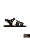 Women's Black Genuine Leather Sandals 505320345-1