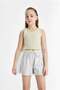 Crew Neck Striped Undershirt Girls Z7814A624Sm
