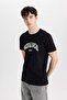100% Cotton Slim Fit Slim Fit Crew Neck Printed Short Sleeve T-Shirt B8476Ax24Sm - 4
