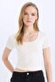 Fitted U-Neck Short Sleeve T-Shirt C6102AX24SM