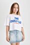 Crew Neck Crop Printed Short Sleeve T-Shirt Girls C2216A824Sm - 4