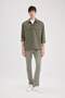 100% Cotton Oversized Wide Fit Polo Collar Cross Woven Shirt Jacket C2896Ax24Sp - 7