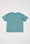 Baby Boy Crew Neck Printed Short Sleeve T-Shirt B7010A524Sm - 4
