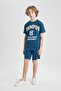 Boys' 2-Piece Set Printed Short Sleeve T-Shirt Shorts B9989A824Sm - 2