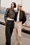 College Collar Snap Fastener Pocket Vintage Faux Leather Bomber Jacket B8247Ax24Sp - 8