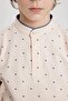 Boys' Patterned Piqué Short-Sleeved Polo Shirt with Stand Collar B5938A824SM - 5