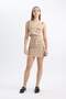 Cargo Fit Gabardine Washed Faded Effect Mini Skirt C4456Ax24Sp - 6