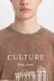 Oversize Fit Crew Neck Printed Short Sleeve T-Shirt C0150AX24SM - 5