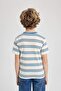 Crew Neck Striped Short Sleeve T-Shirt Boys B6156A824Sm - 6