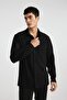 Regular Fit Polo Collar Crinkle Basic Plain Long Sleeve White Shirt B6484Ax24Sp - 3