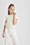Crew Neck Knitwear Undershirt for Girls B8291A824Hs - 4