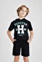 Boys' 2-Piece Set Printed Hooded Short-Sleeved T-Shirt Shorts B9986A824Sm - 2