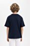 Oversize Crew Neck Printed Short Sleeve T-Shirt for Boys B5772A824Sm - 8