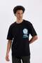 100% Cotton Comfort Regular Fit Relaxed Cut Crew Neck Back Printed Short Sleeve T-Shirt B5069Ax24Sp - 3